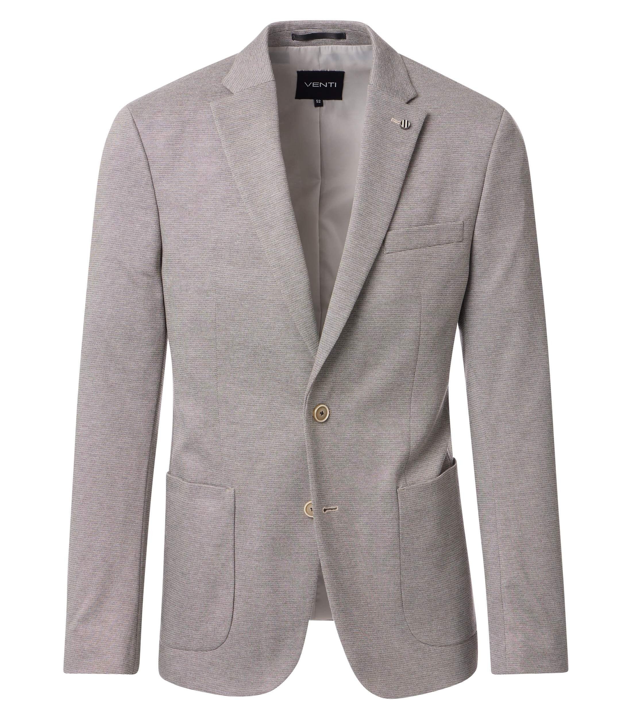 VENTI Sakko VENTI City Herren Sakko Revers Casual-Fit Stretch Bi-Color Beige