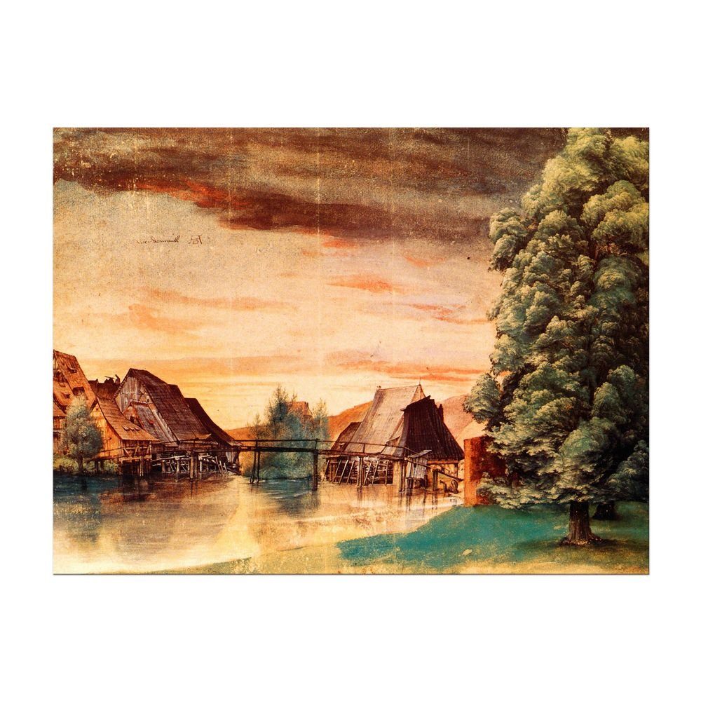 Bilderdepot24 Leinwandbild Alte Meister - Albrecht Dürer - Die Weidenmühle, Landschaften