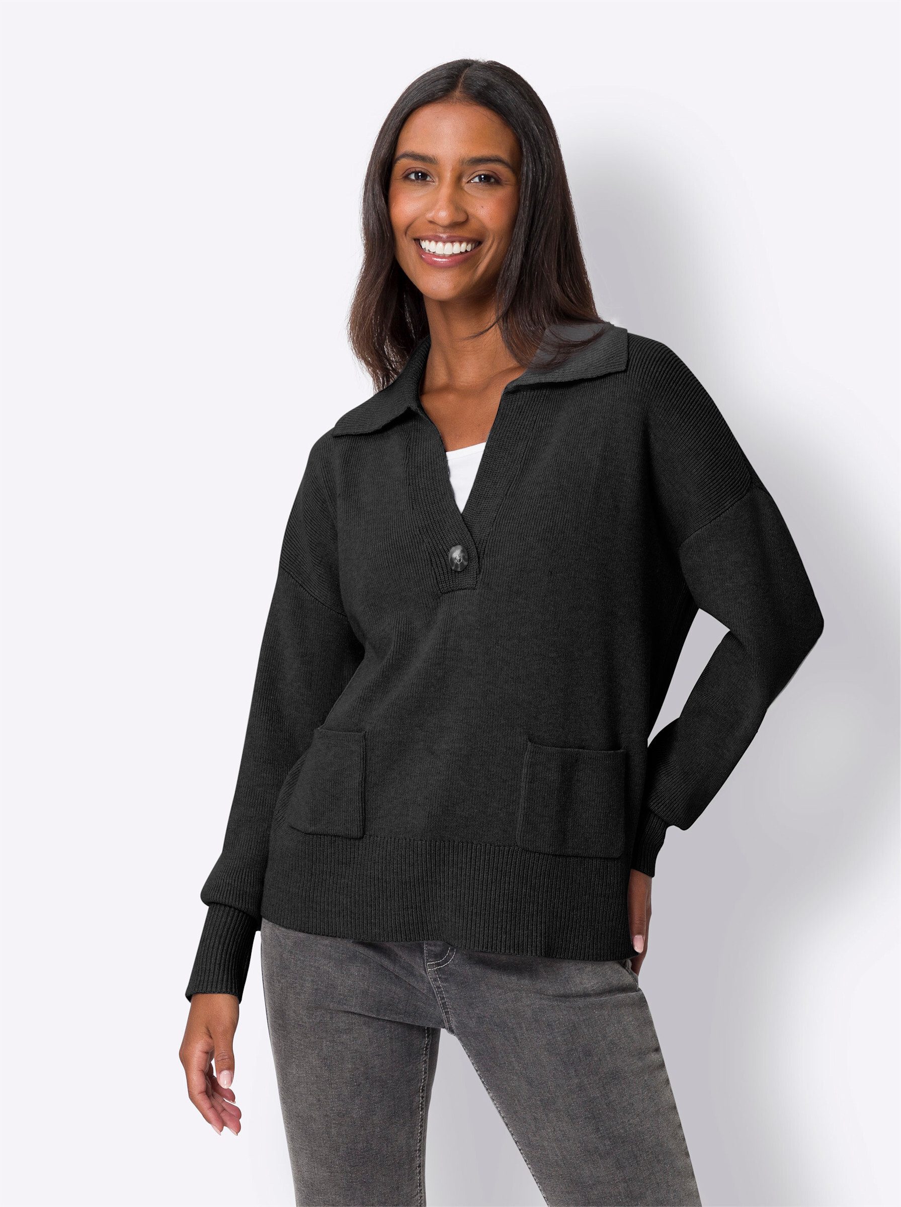 heine Strickpullover Polopullover günstig online kaufen