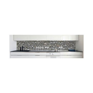 DRUCK-EXPERT Küchenrückwand Küchenrückwand Naturstein Grau Hart-PVC 0,4 mm selbstklebend