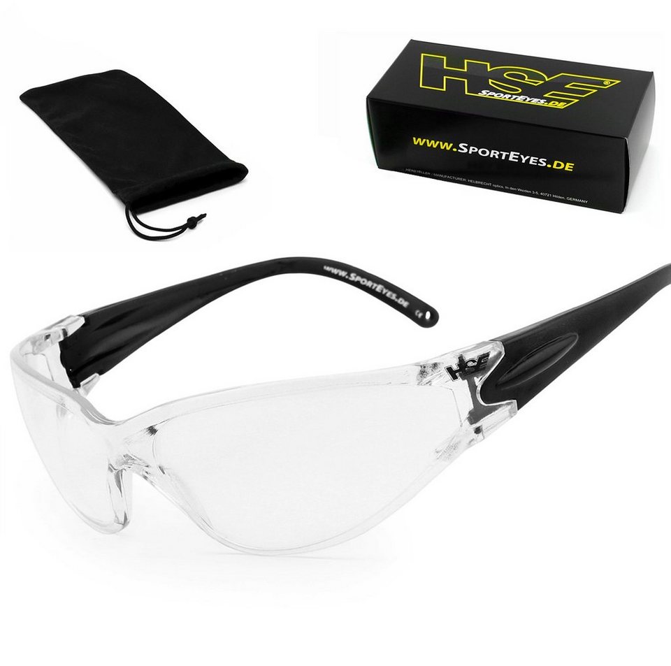 HSE - SportEyes Sportbrille BIG DEUCE, Steinschlagbeständig durch  Kunststoff-Sicherheitsglas, Besonders ergonomische Passform