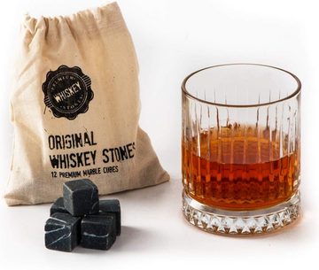 Hediyesepeti Cocktail-Set Großes Glas und 12 Marmor Whisky Steine Exklusives Whisky Geschenkset, (12-tlg)