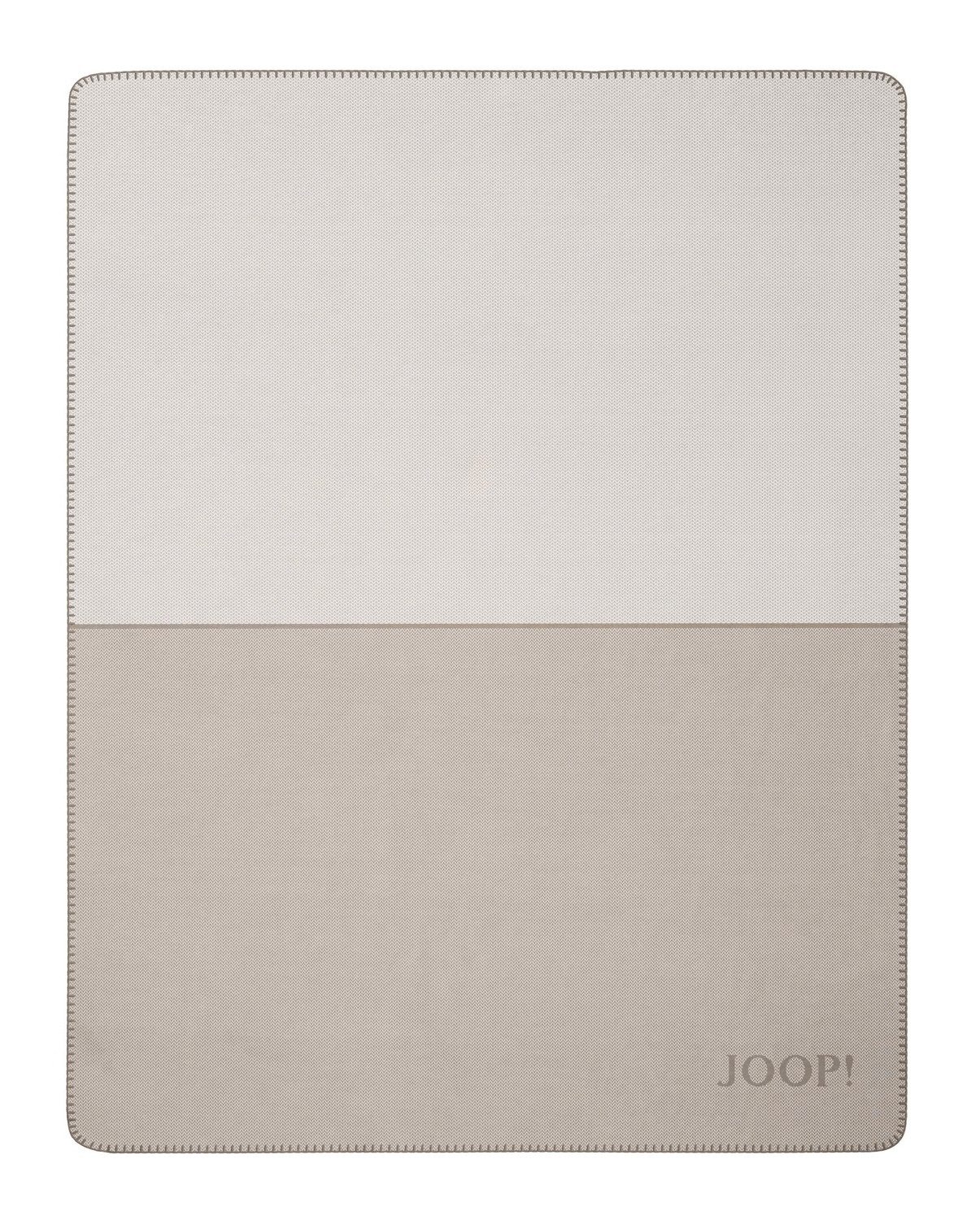 Wohndecke Limit, 150 x 200 cm, Beige, Rauchfarben, JOOP!, mit Zierstich, Made in Germany