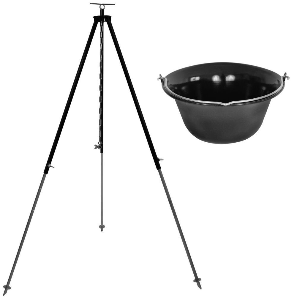 Schwenkgrill Gulaschkessel 15 Liter Dreibein 130 cm "Black Edtion"