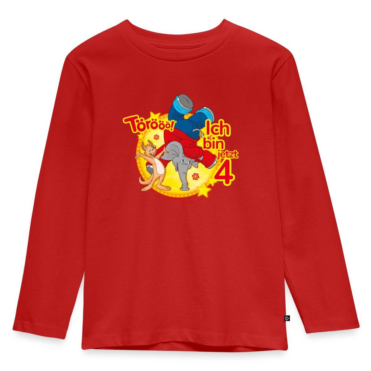 Spreadshirt T-Shirt Benjamin Blümchen Ich Bin Jetzt 4 Kinder Premium Langarmshirt (1-tlg)