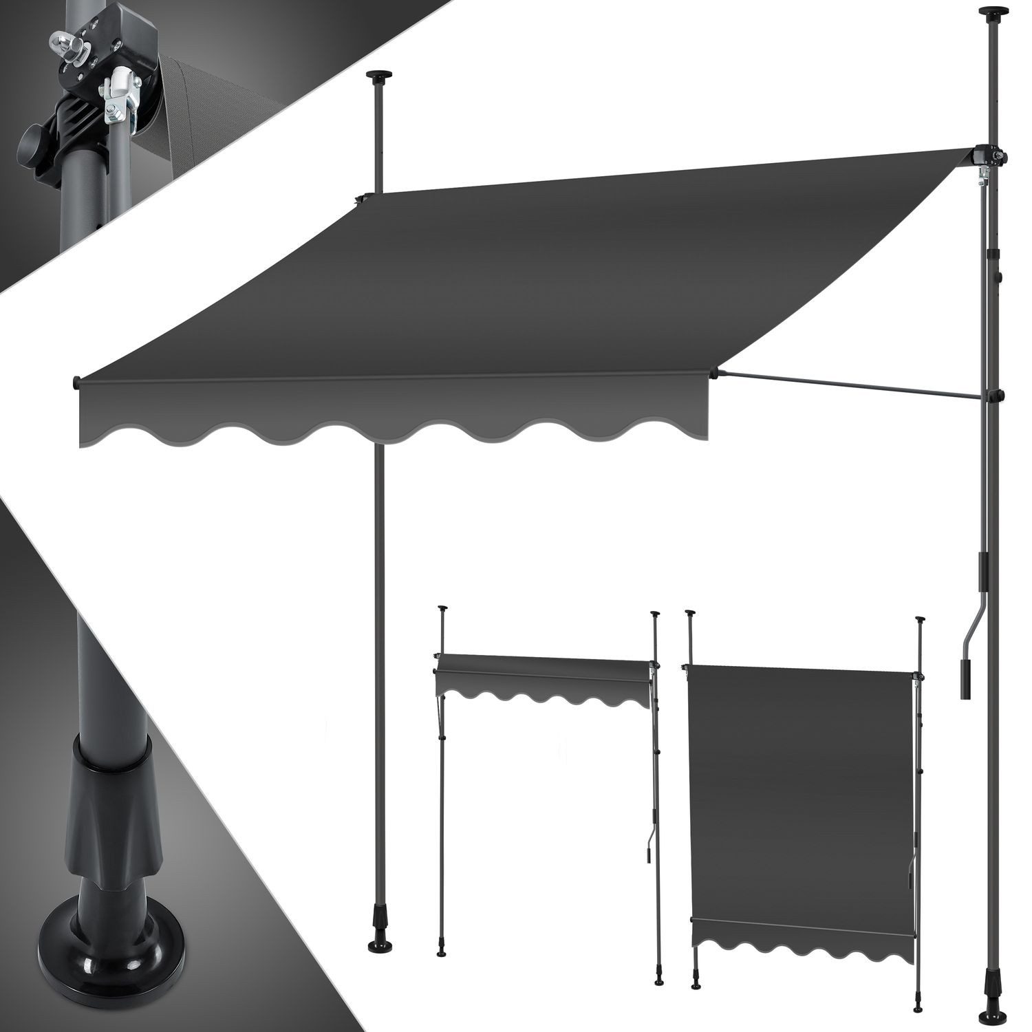 KESSER Klemmmarkise Klemmmarkise mit Handkurbel Balkon Markise, Balkonmarki günstig online kaufen