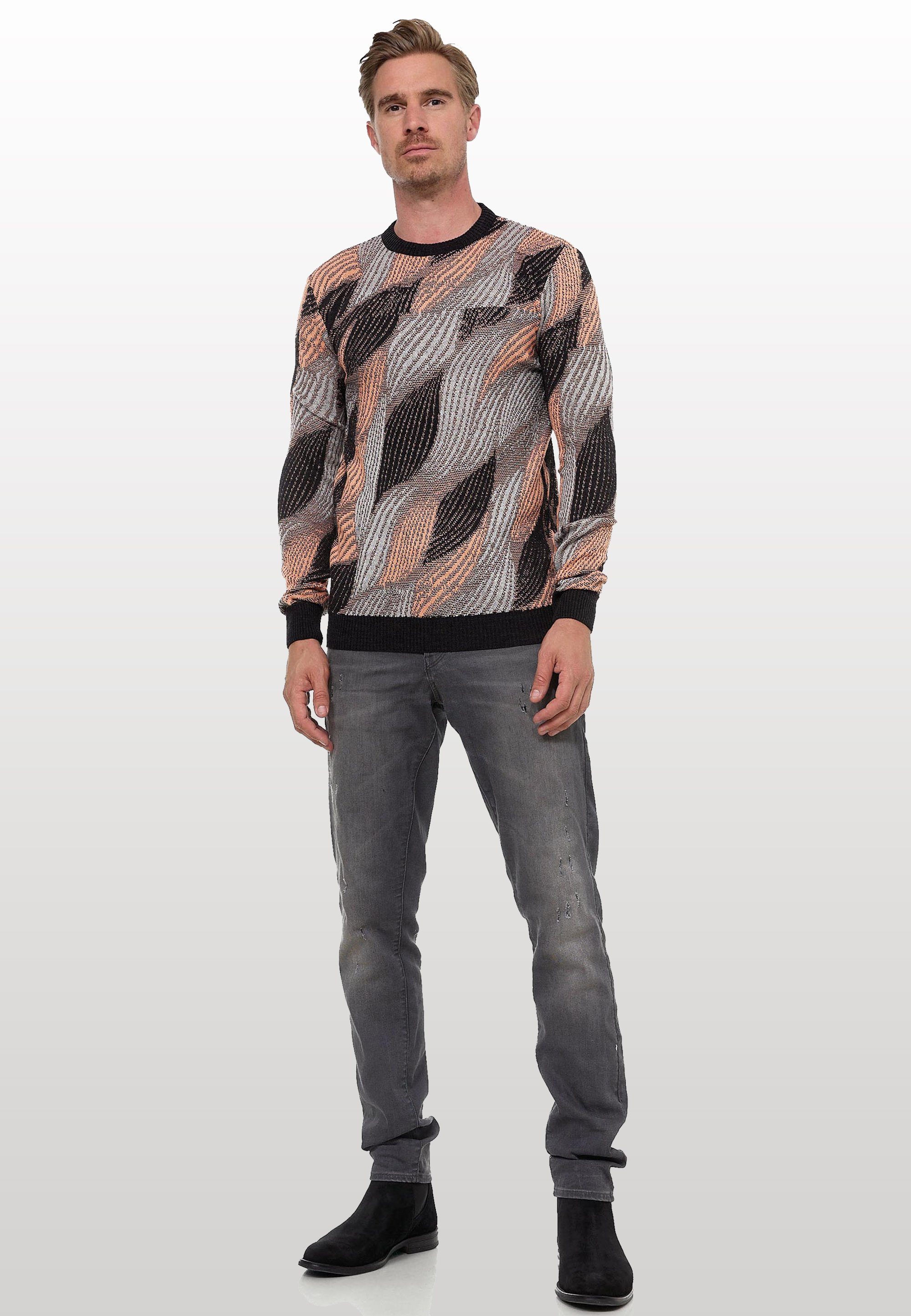 Rusty Neal Strickpullover im angesagten Wellen-Design
