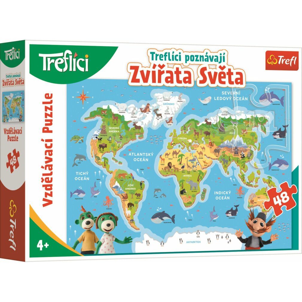 Trefl Puzzle Puzzle ici kennen die Tiere der Welt 48 Teile, Puzzleteile