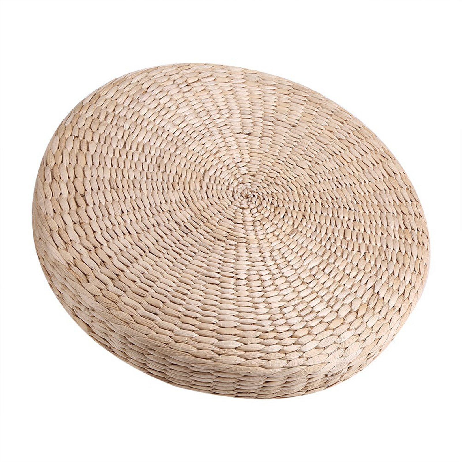 FUROKOY Bodenkissen Tatami-Sitzkissen aus Stroh, 40 cm, rund,handgewebt, Stroh-Strickmatte, Gewebte Kissen für Fenster Yoga sitzen Meditation
