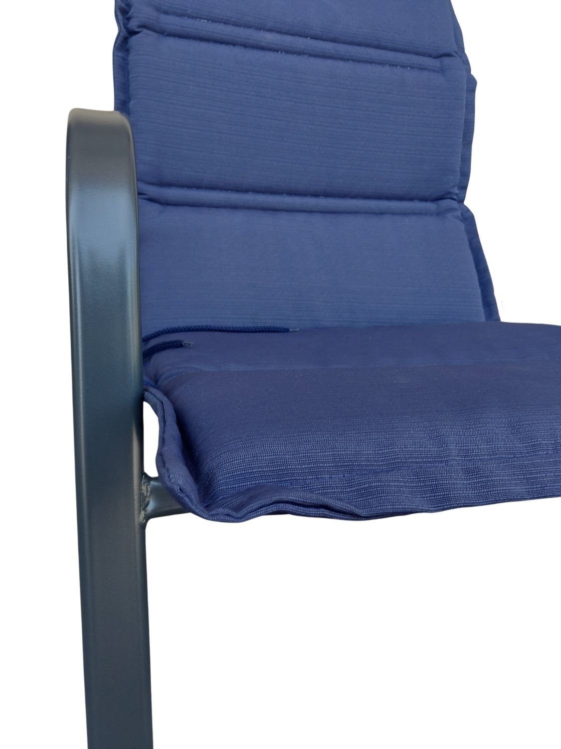 BURI Bankauflage Sesselauflage Centauri 4er-Set dunkelblau Sitzkissen 120x48x3cm