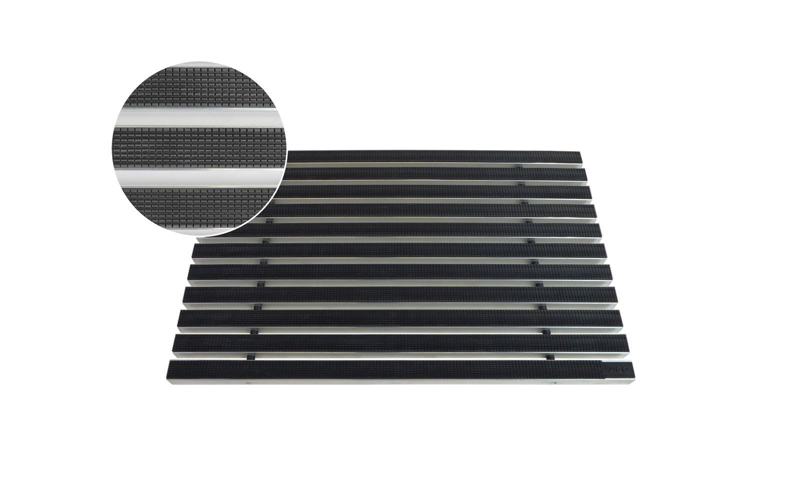 ACO Severin Ahlmann GmbH & Co. KG Fußmatte Eingangsmatte Vario, Gummi Schwarz, rechteckig, Höhe: 22 mm, Größe: 600x400 mm, für Innen- und überdachten Außenbereich