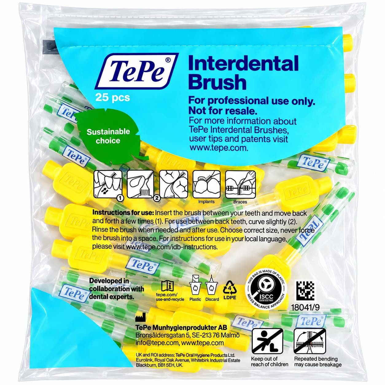 TePe Interdentalbürsten 25x TePe Original Interdentalbürsten 0,7mm gelb - Multipack