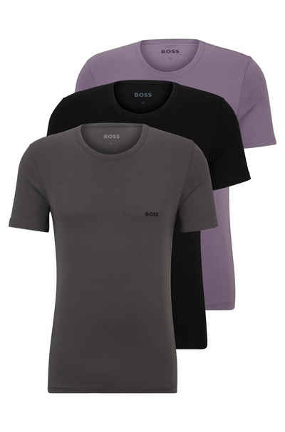 BOSS T-Shirt (Set, 3-tlg) mit BOSS Schriftzug auf der Brust