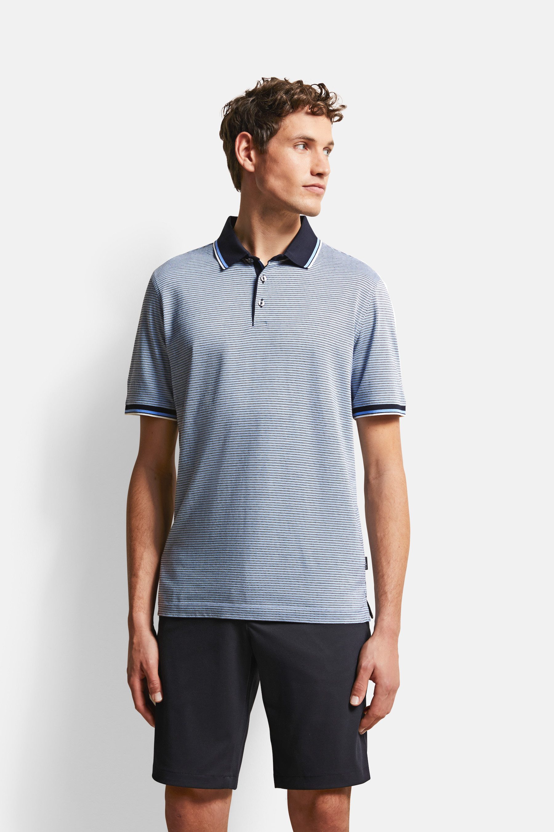 bugatti Poloshirt mit 3-tone-Dessin