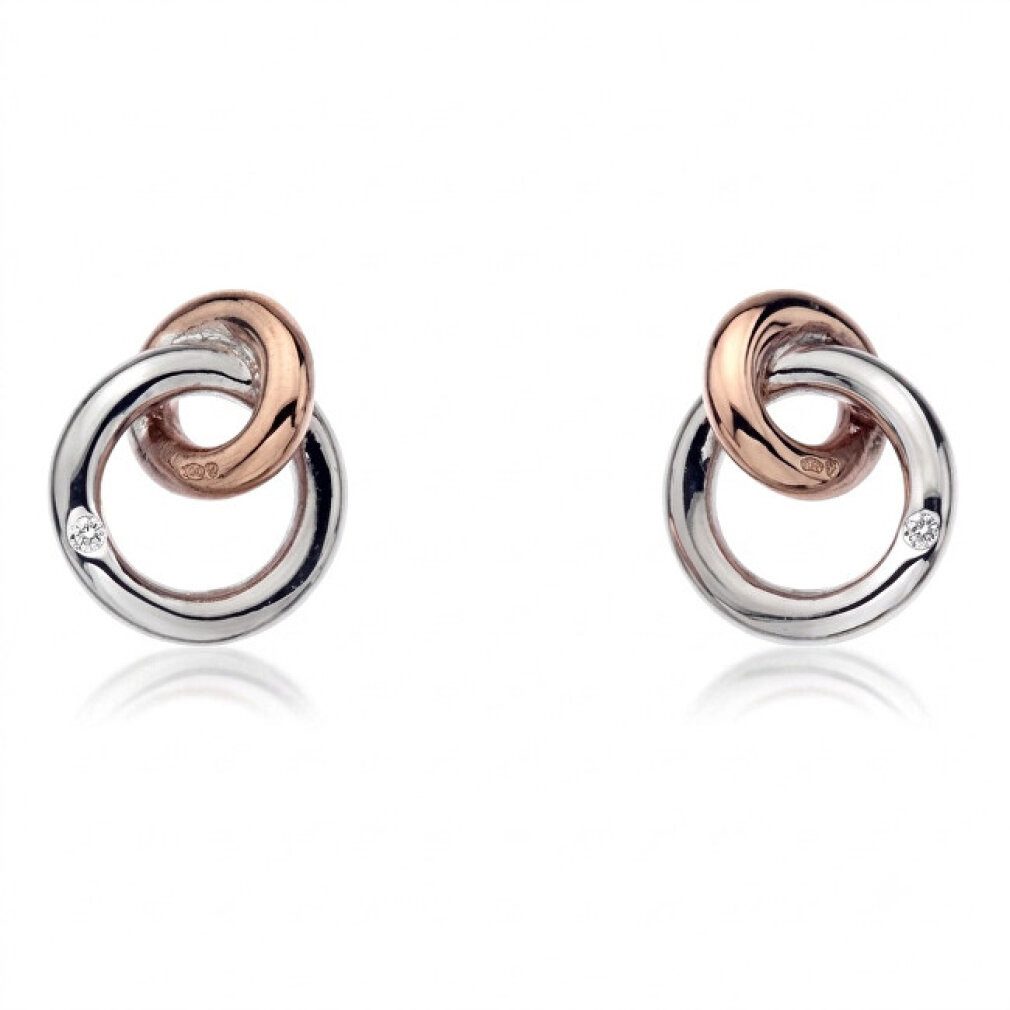 Diamond Paar Ohrstecker Stud earrings Eternity Interlocking DE309