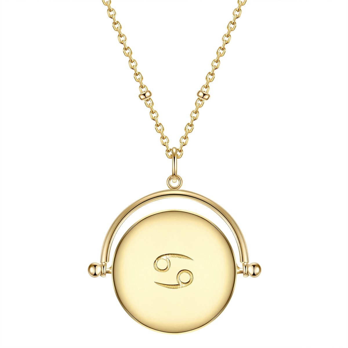 Glanzstücke München Silberkette Sternzeichen Krebs gelbgold, aus Sterling Silber