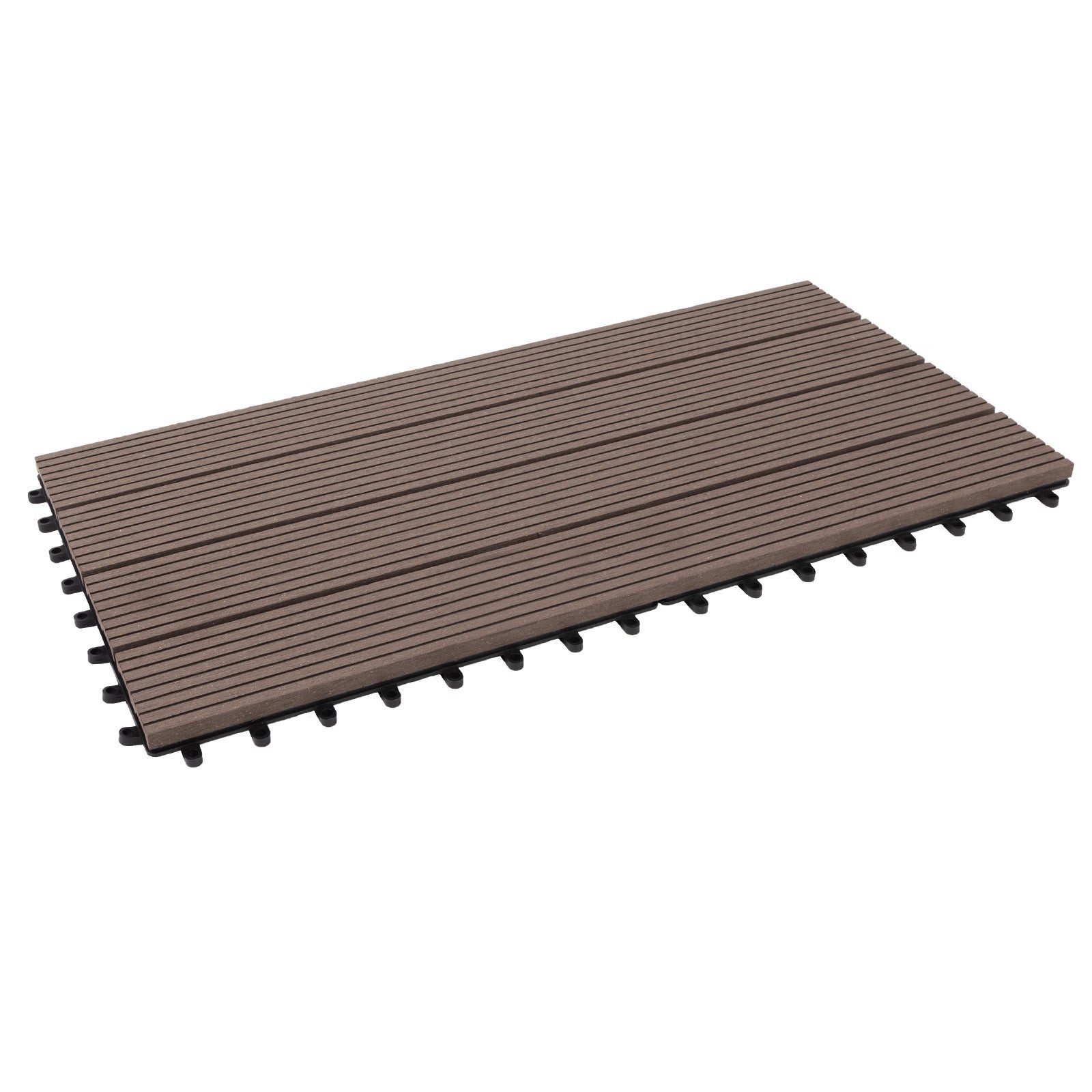 Karat Klickfliesen WPC-Terrassendielen Queen Dunkelbraun, Holzoptik, günstig online kaufen