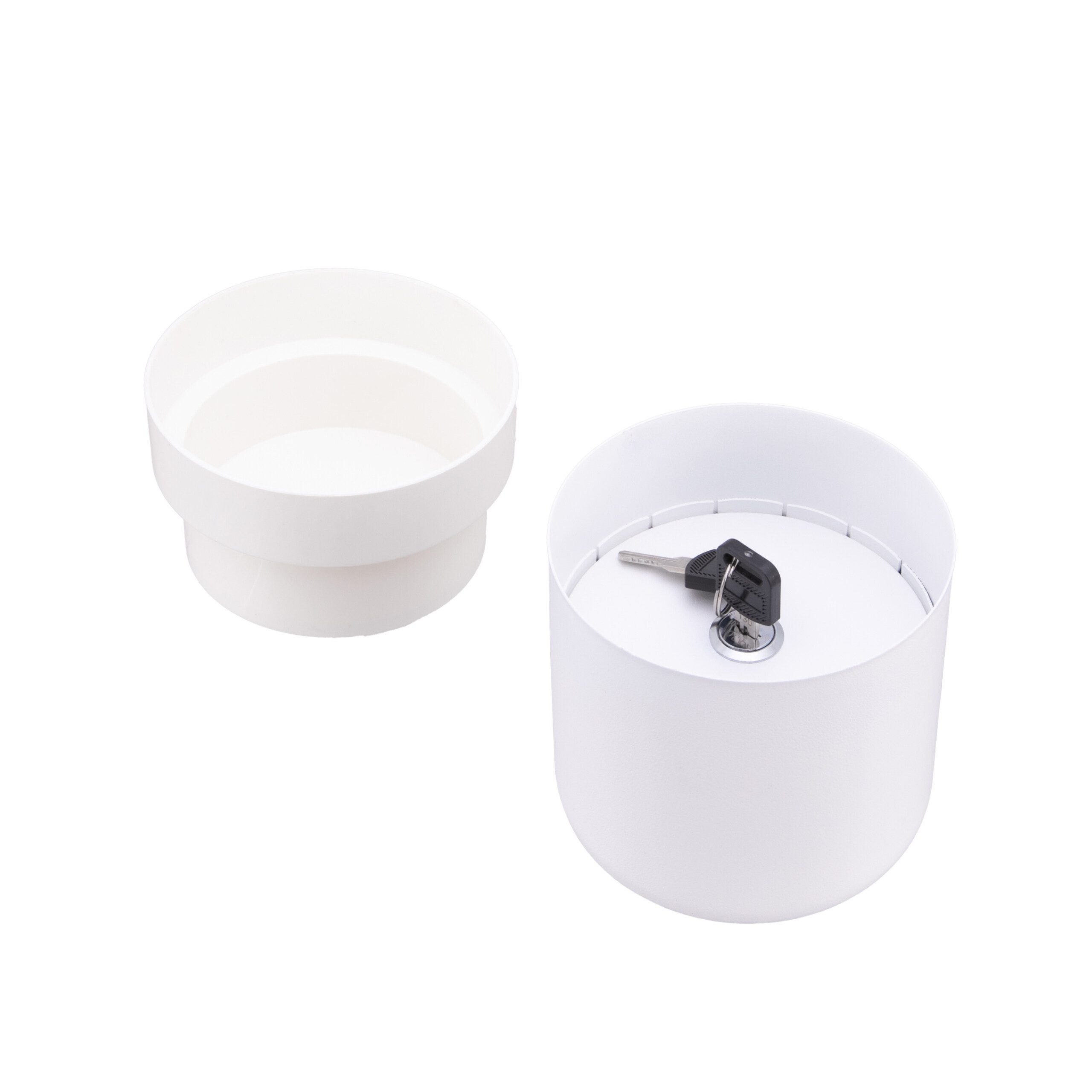 relaxdays Schlüsseltresor Blumentopf Safe mit 2x Schlüsseln (3-St), weiß – Bild 5 von 5