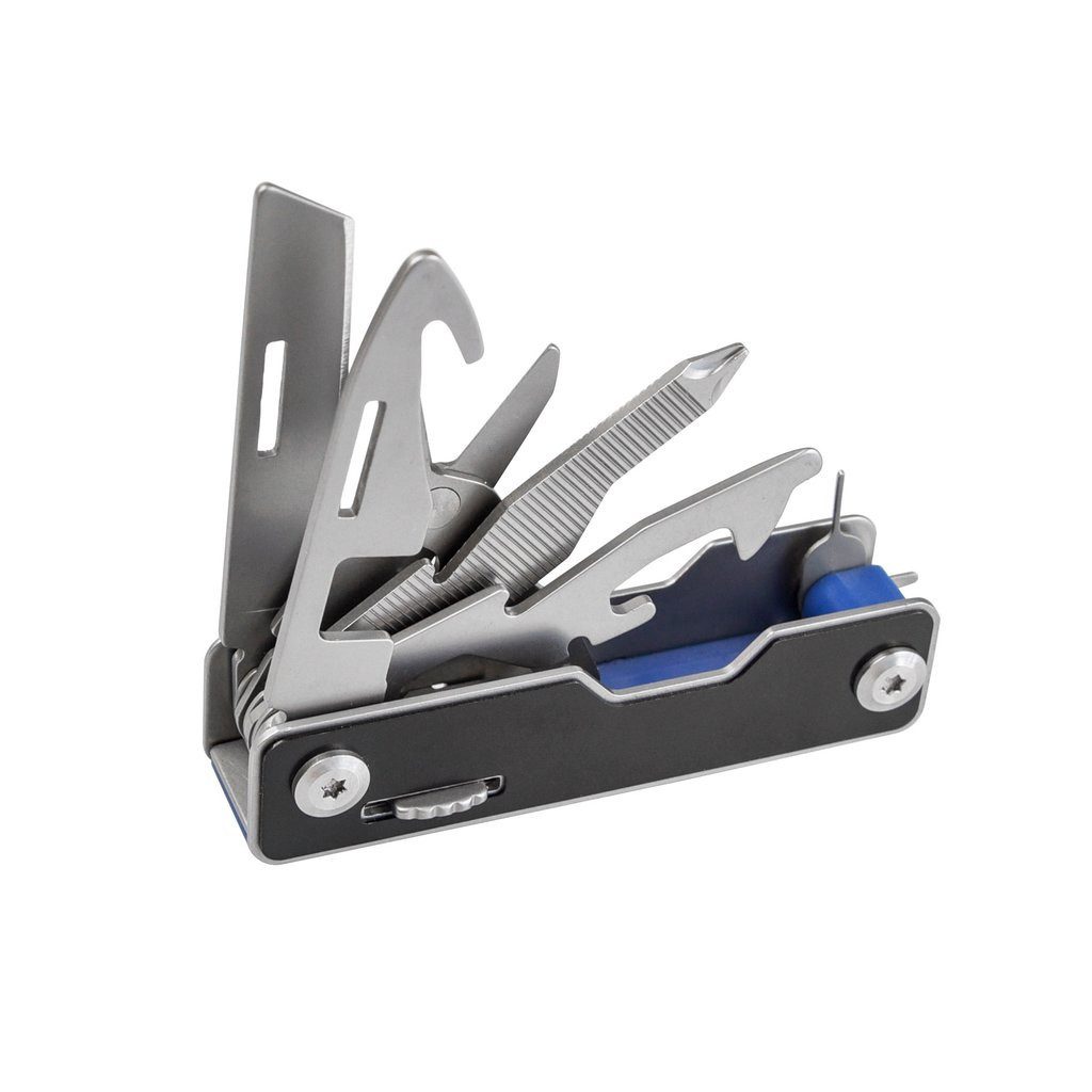 Munkees Universalmesser Taschenmesser Lock 12 Funktionen mit Verriegelung, schwarz, (Einzelartikel, 1 St), 12 Funktionen, Verriegelung, Multifunktionswerkzeug