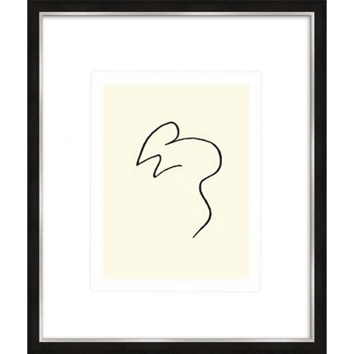 artissimo Bild mit Rahmen Pablo Picasso Bild mit Rahmen / Poster bzw. Kunstdruck gerahmt 53x63cm / Wandbild Gemälde Kunst schwarz weiß