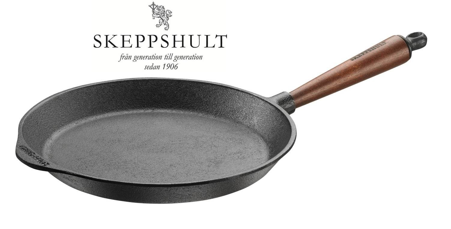 Skeppshult Bratpfanne Skeppshult Gusseisen Bratpfanne Ø 28 cm mit Walnussholzgriff