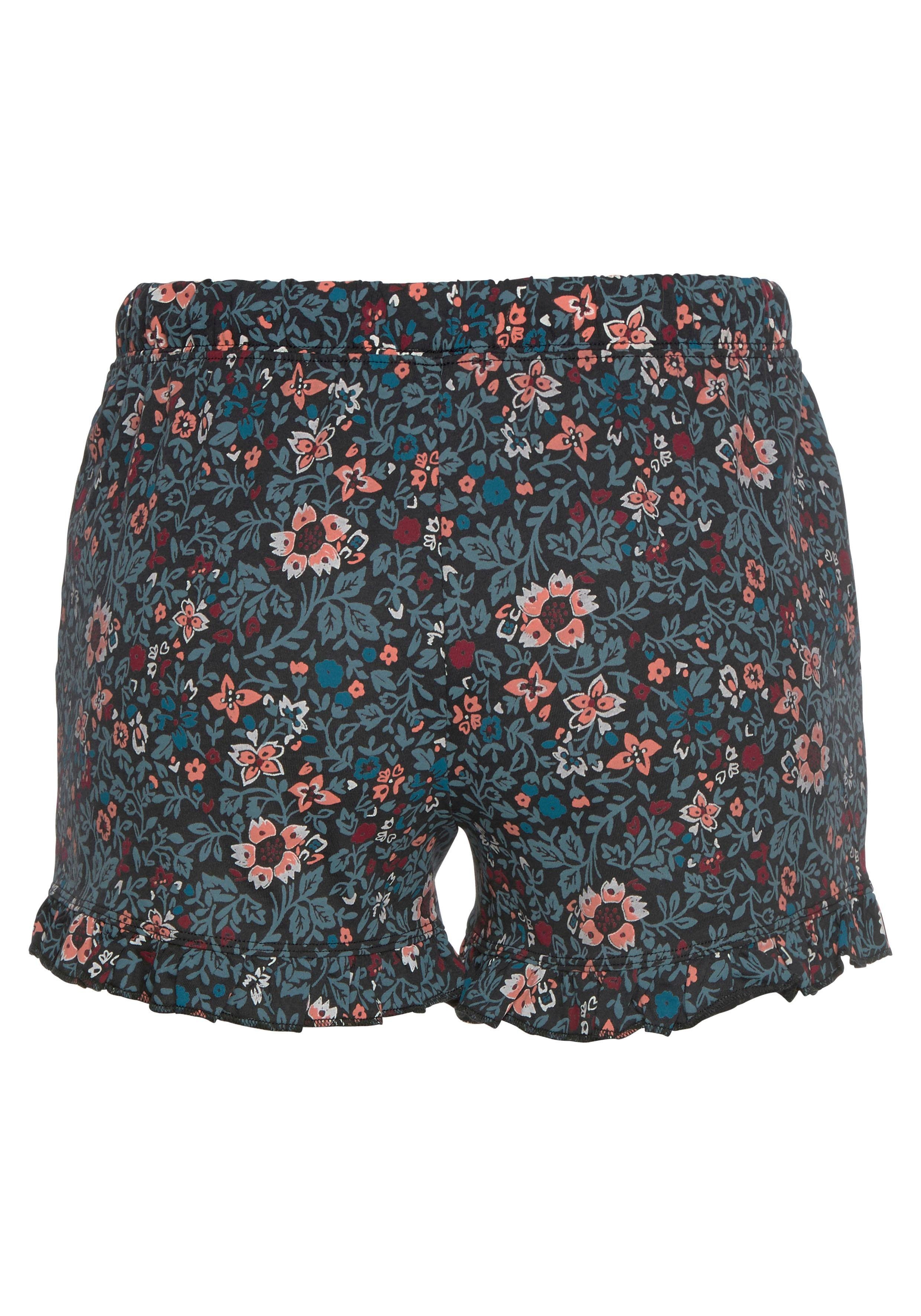 s.Oliver Schlafshorts im Allover-Muster mit Kräuselsäumen
