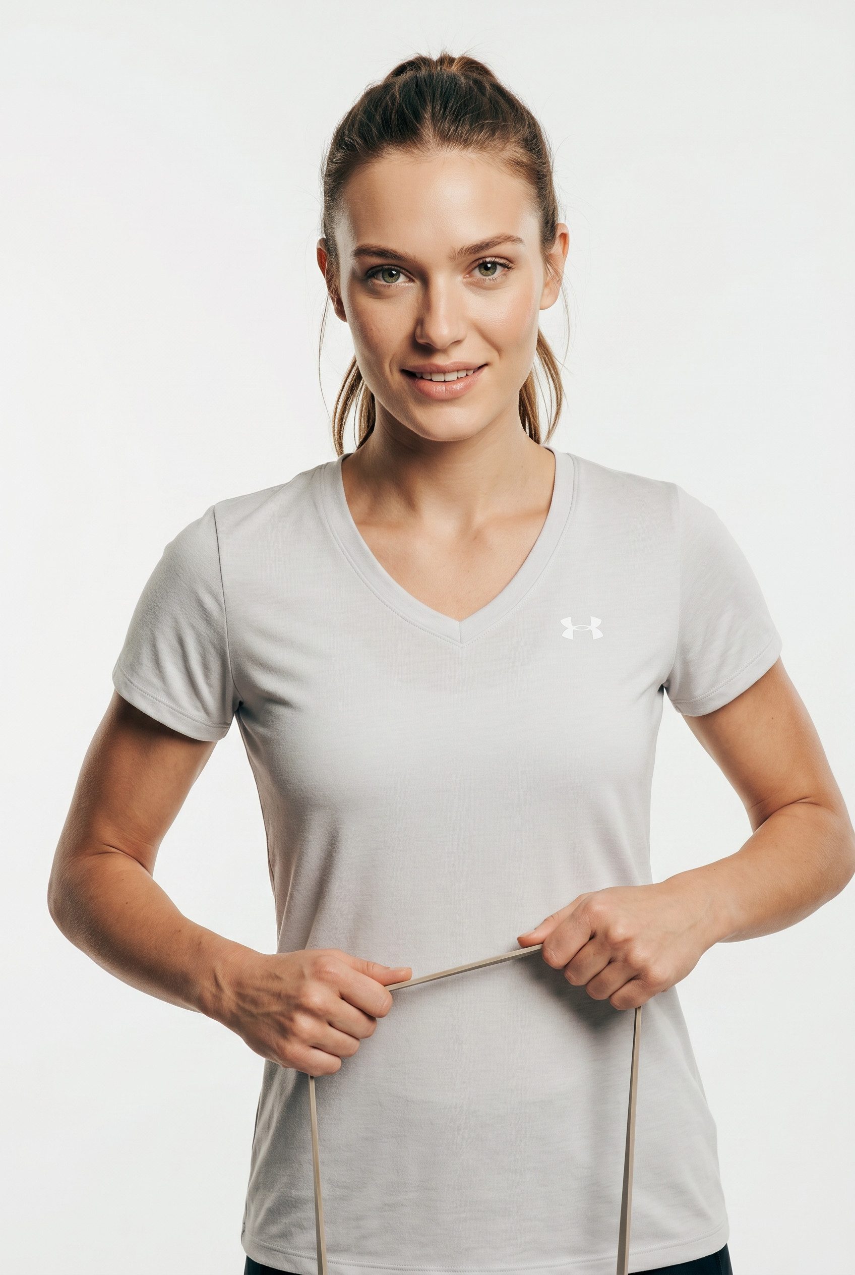 Under Armour® Trainingsshirt TECH SSV- TWIST Kurzarm, atmungsaktiv, schnell trocknend, mit V-Ausschnitt