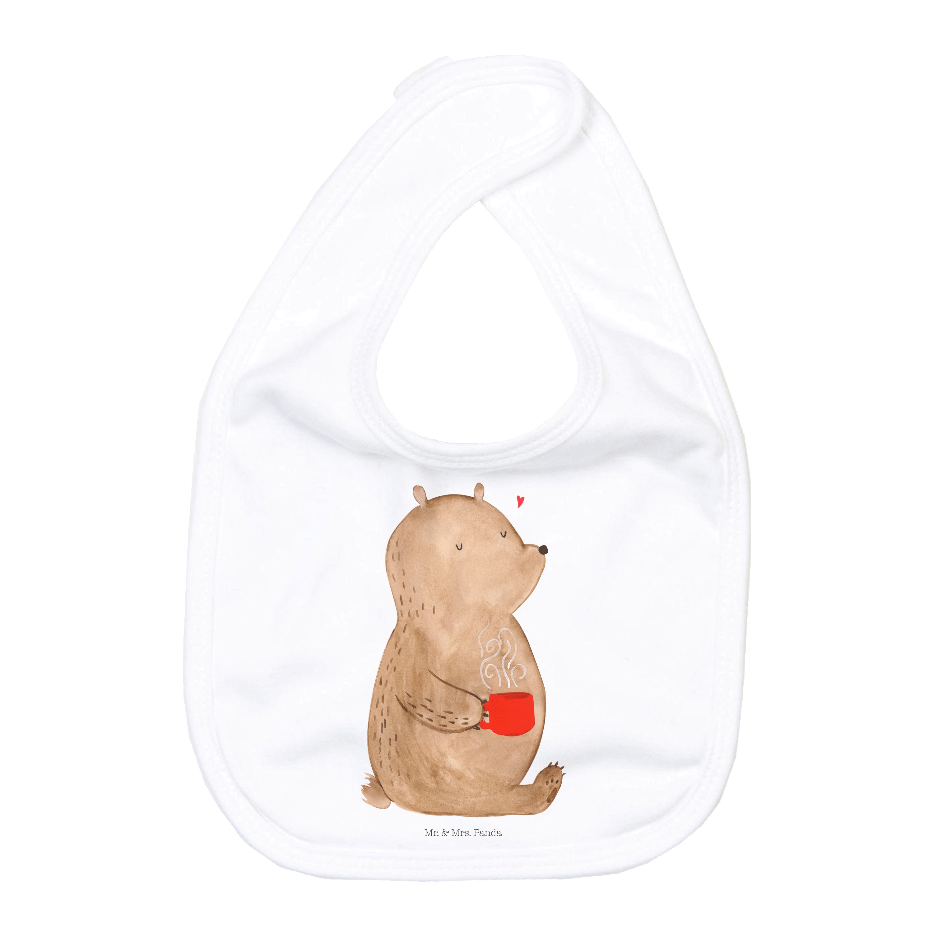Tragetuch Bär Kaffee - Weiß - Geschenk, Baby, Lätzchen, Babyausstattung, Bären