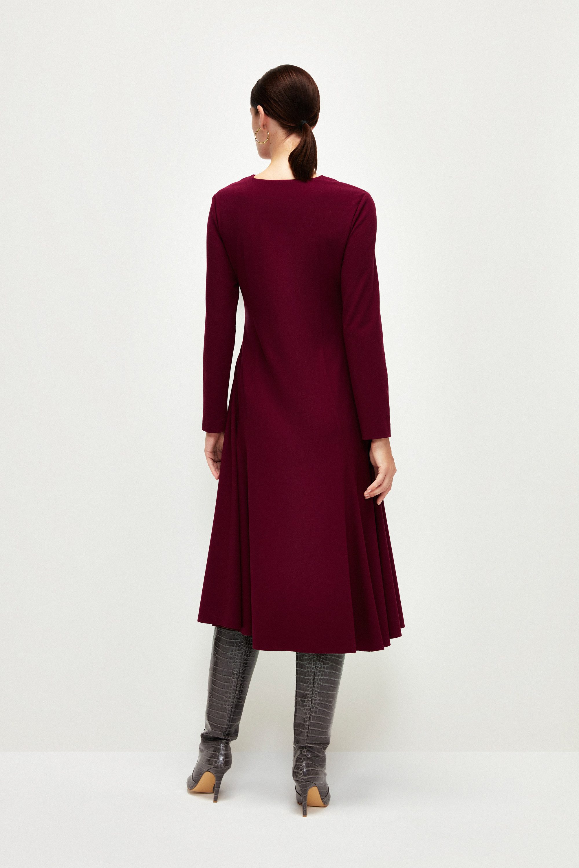 adL A-Linien-Kleid Kleid mit V-Ausschnitt