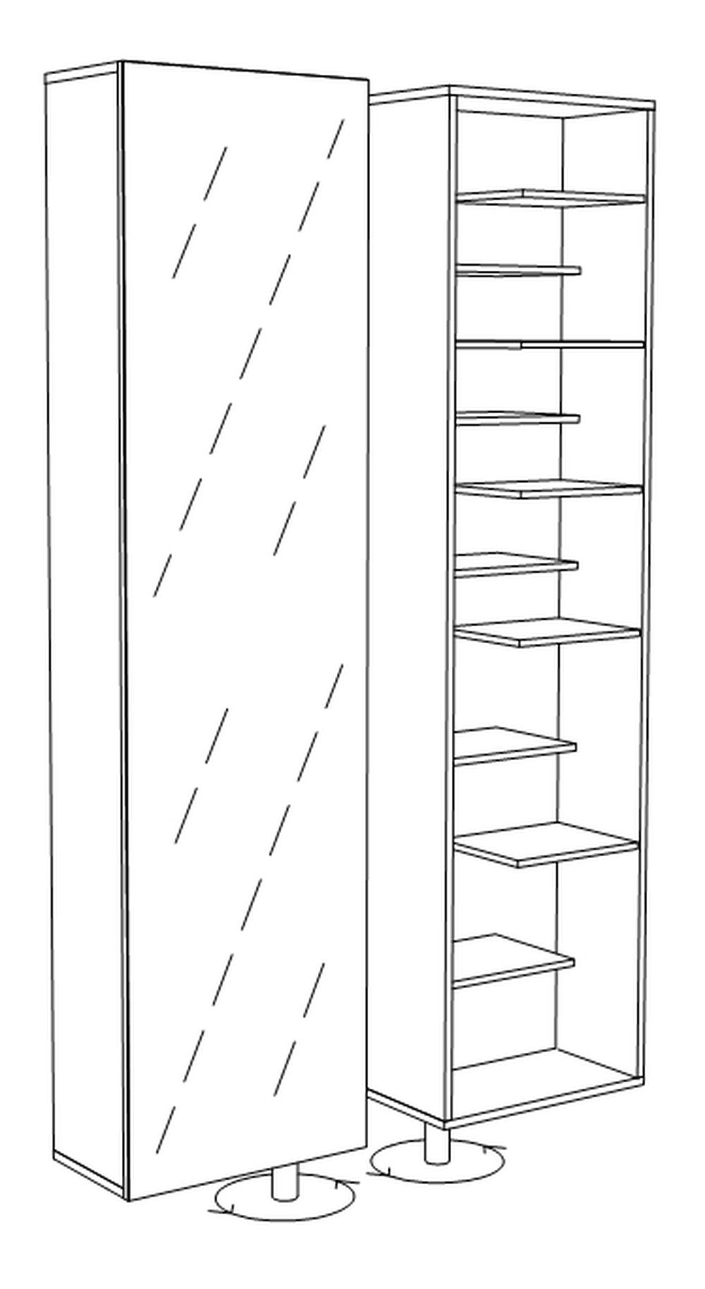 möbelando Schuhschrank Einlegeböden in (BxHxT: Tür 45x176x25 mit 10 cm) und Woody matt einer weiß