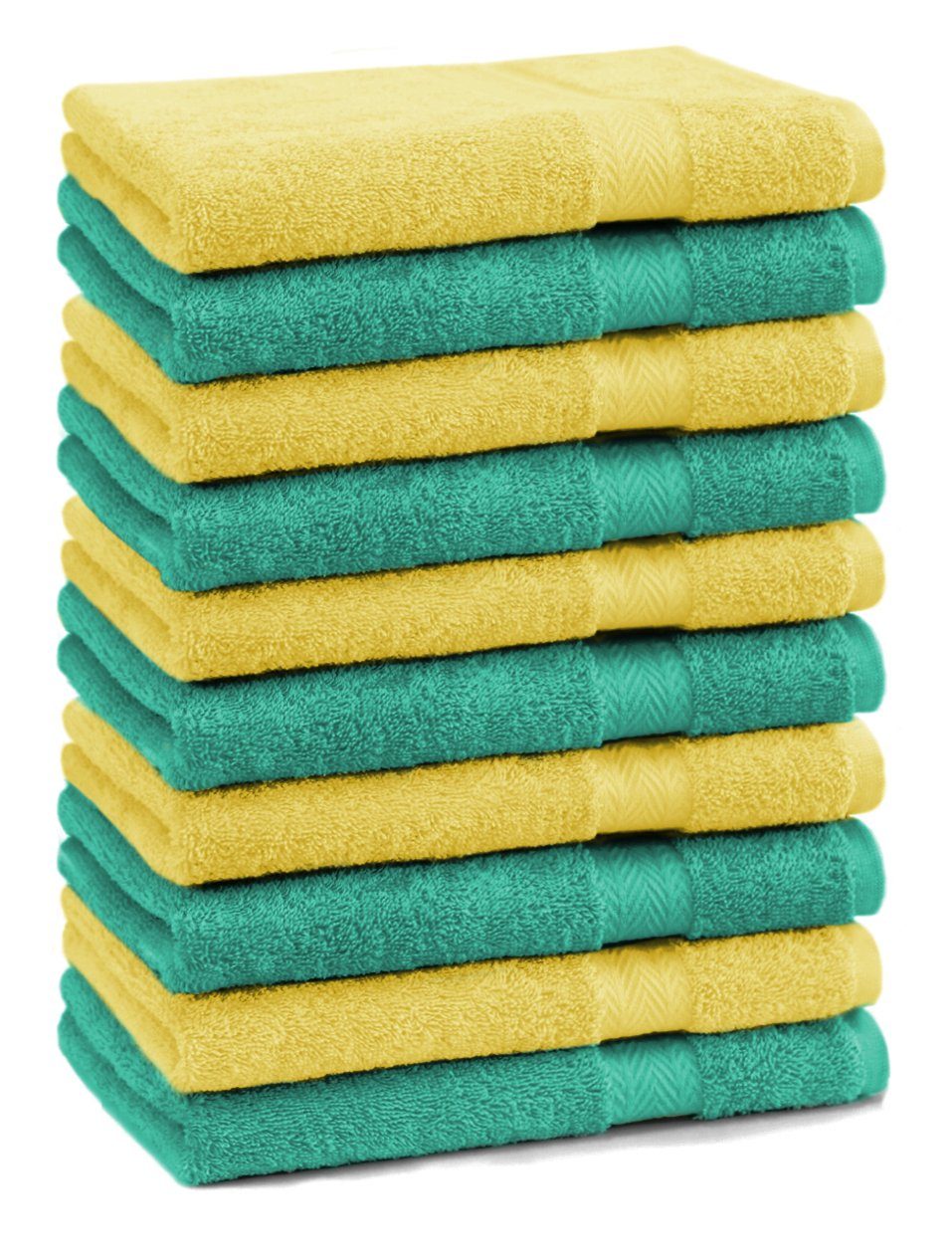 Betz Seiftuch 10 Stück Seiftücher Premium Farbe smaragdgrün und gelb | Seiftücher