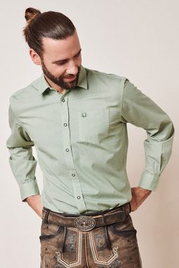 KRÜGER BUAM Trachtenhemd Herrenhemd 'Igor' mit Muster 911765, Grün