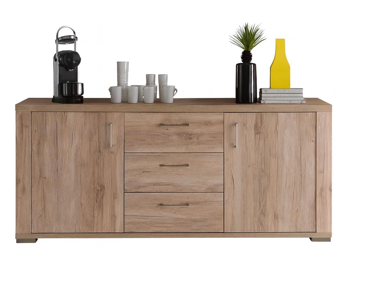 freiraum Sideboard Montreal, 2 Türen, 3 Schübe, in sanremo hell - 192x87x45 (BxHxT)