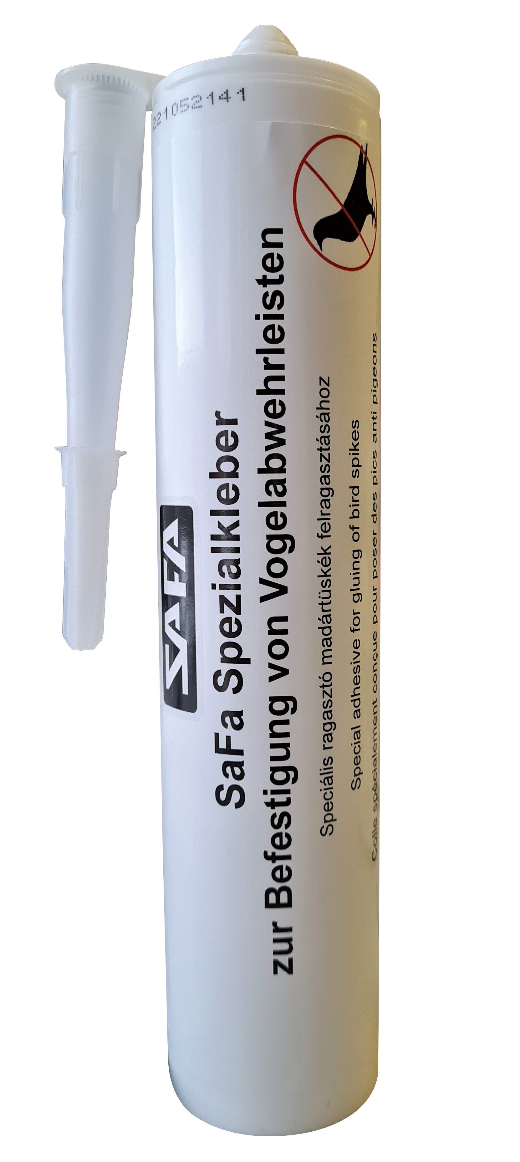 SAFA Taubenspikes Spezialkleber SK BI 01, 310 ml Kartusche für Vogelabwehr, 1-St., Transparente Farbe, härtet schnell aus.