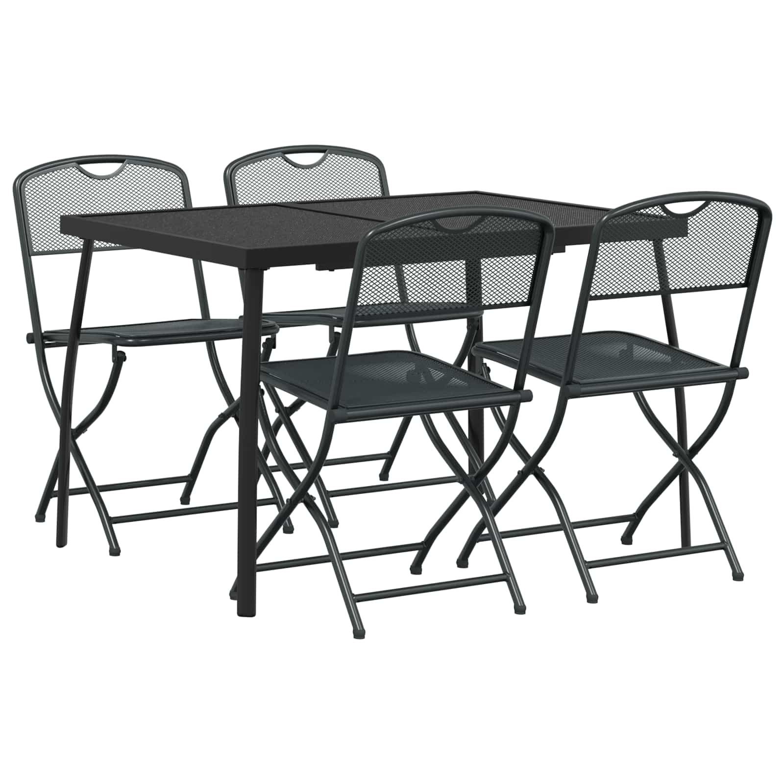 Gartenlounge-Set Gartenmöbel Set 5 pcs Anthrazit Eisen und Stahl