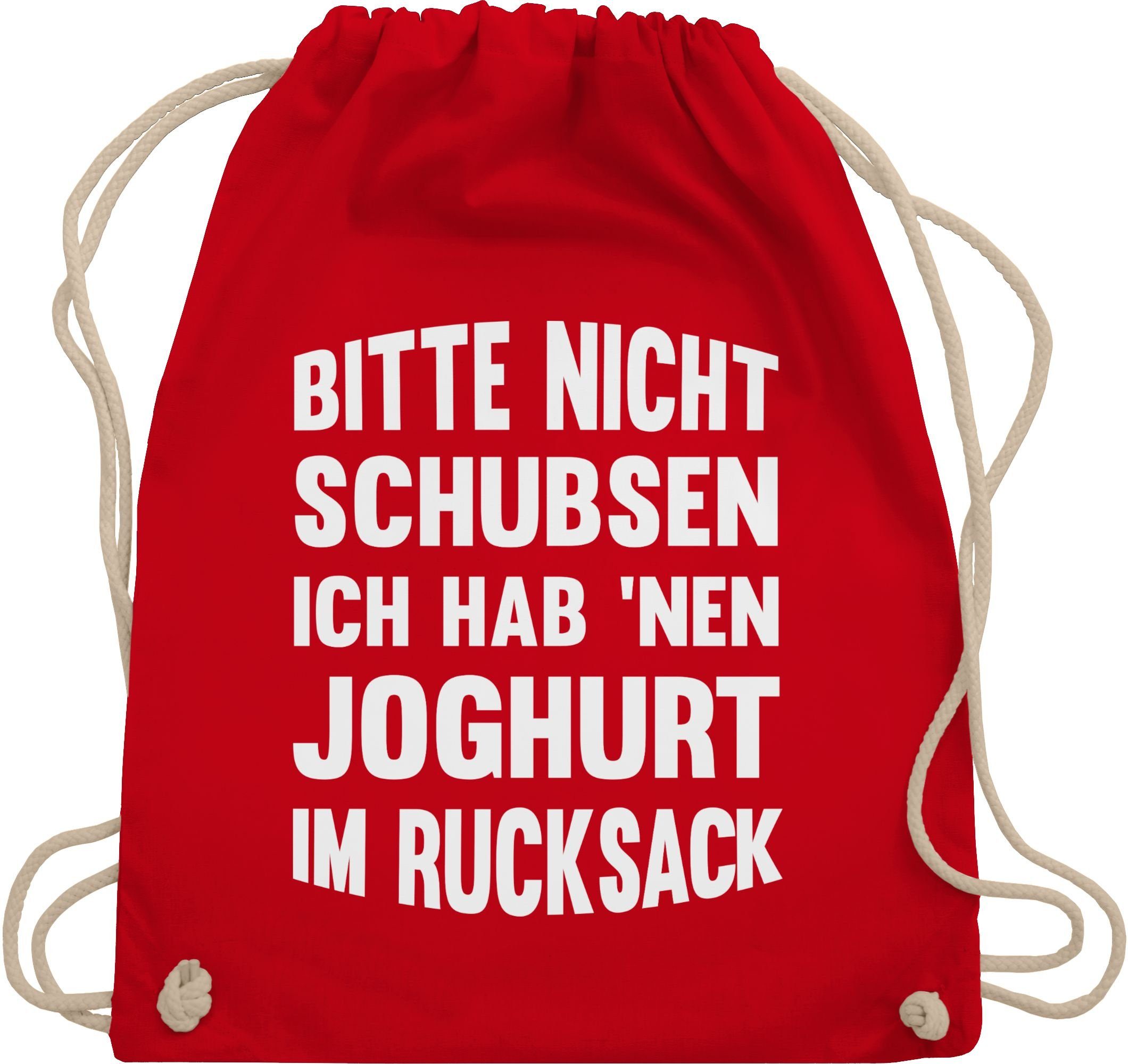 Shirtracer Turnbeutel »Bitte nicht schubsen ich hab nen Joghurt im