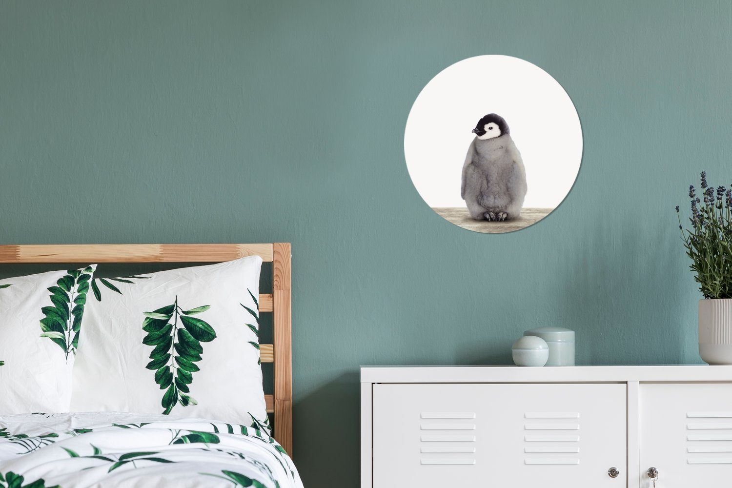 MuchoWow Wandsticker Pinguin - Tiere für Wohnzimmer Tapetenaufkleber, (1 Rund, Baby - Tapetenkreis St), Kinderzimmer
