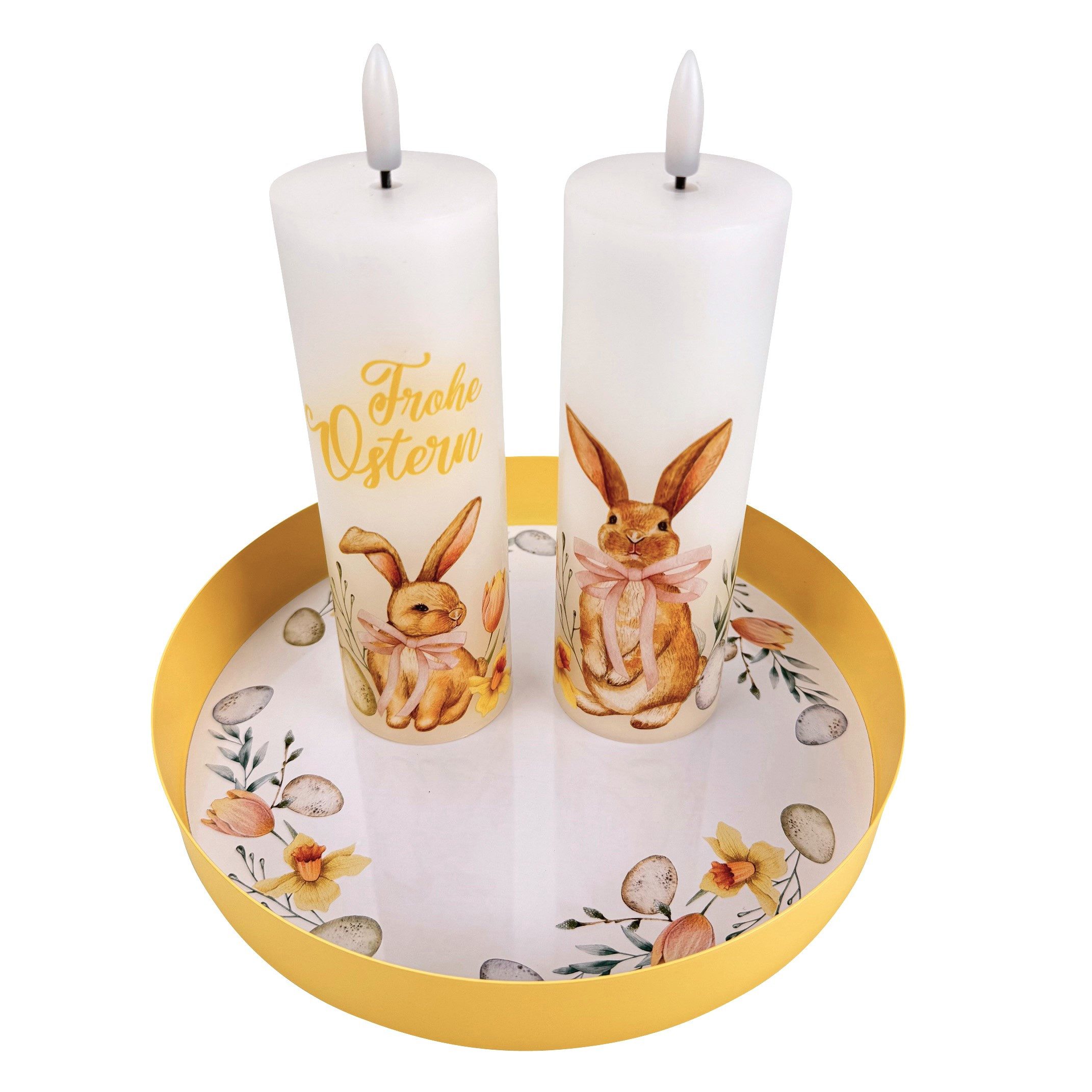 Online-Fuchs LED-Kerze - 2 LED-Kerzen mit Osterhasen und Timer - Osterdekor günstig online kaufen