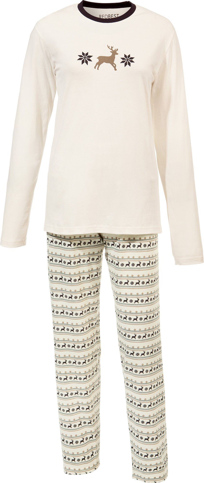 REDBEST Pyjama Schlafanzug Single-Jersey gemustert günstig online kaufen