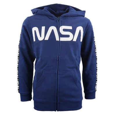 NASA Hoodie NASA Jungen Jugend Kinder Kapuzen Pulli Gr. 134 bis 164, 100% Baumwolle, Blau