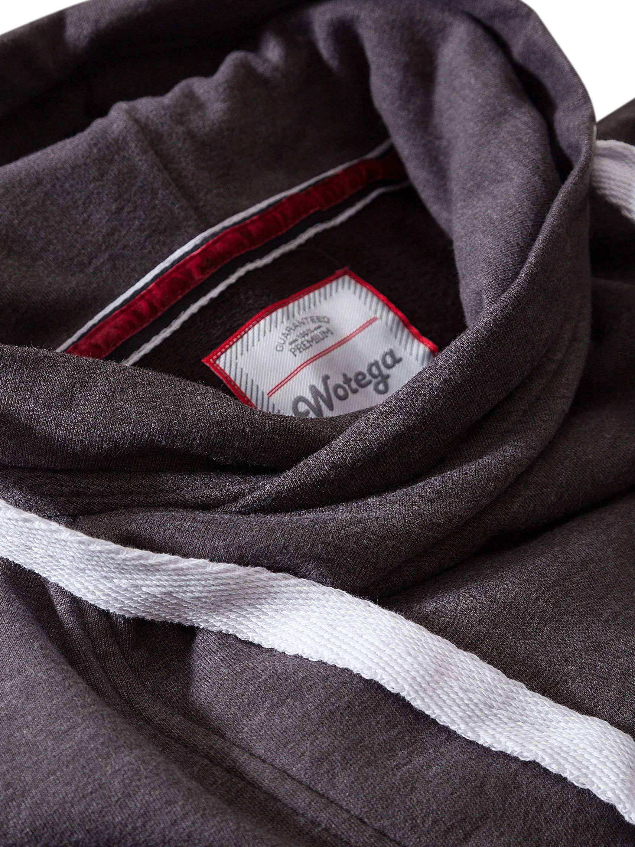 WOTEGA Kapuzenpullover Sweat Hoodie bequemer David 180403) gull Kapuzenpullover (dark Grau gray