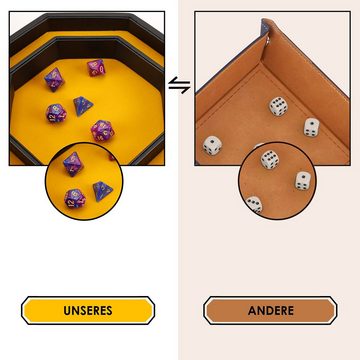 Belle Vous Spielesammlung, Würfeltablett mit Kunstlederablage, Dice Tray with PU Leather Tray