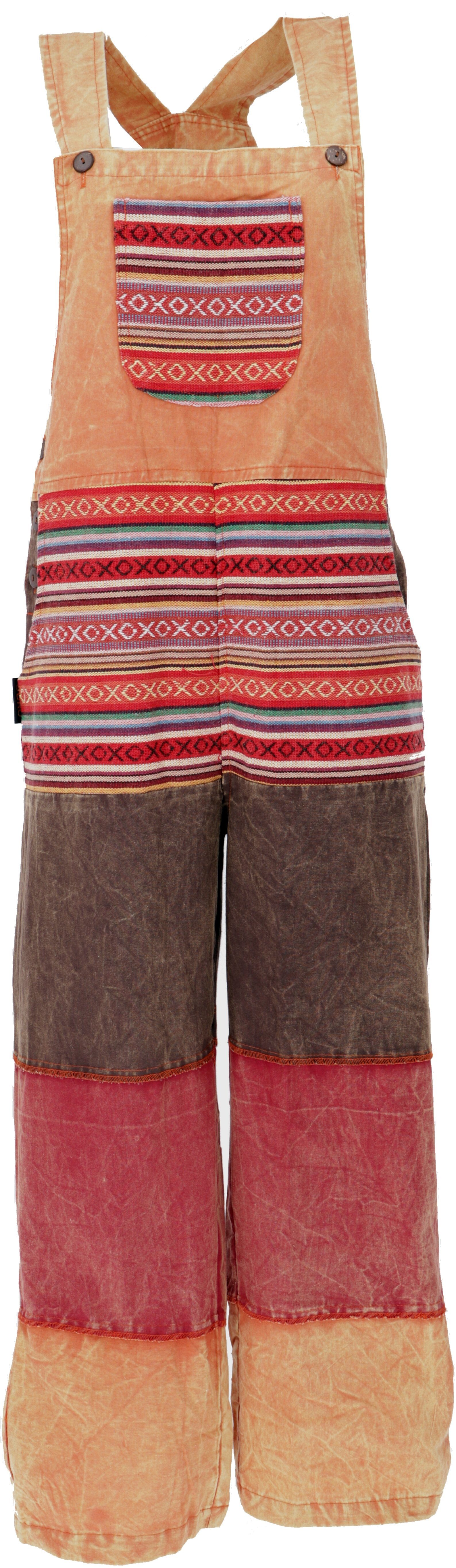 Relaxhose Patchwork Latzhose, Japan Style, Boho Hose -..