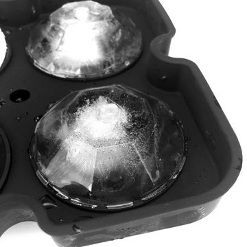 Metamorph Eiswürfelform Diamant Eiswürfel Silikonform 4-fach, (1-tlg), Mit der Eiswürfelform aus Silikon für vier Diamanten gelingen dir ho