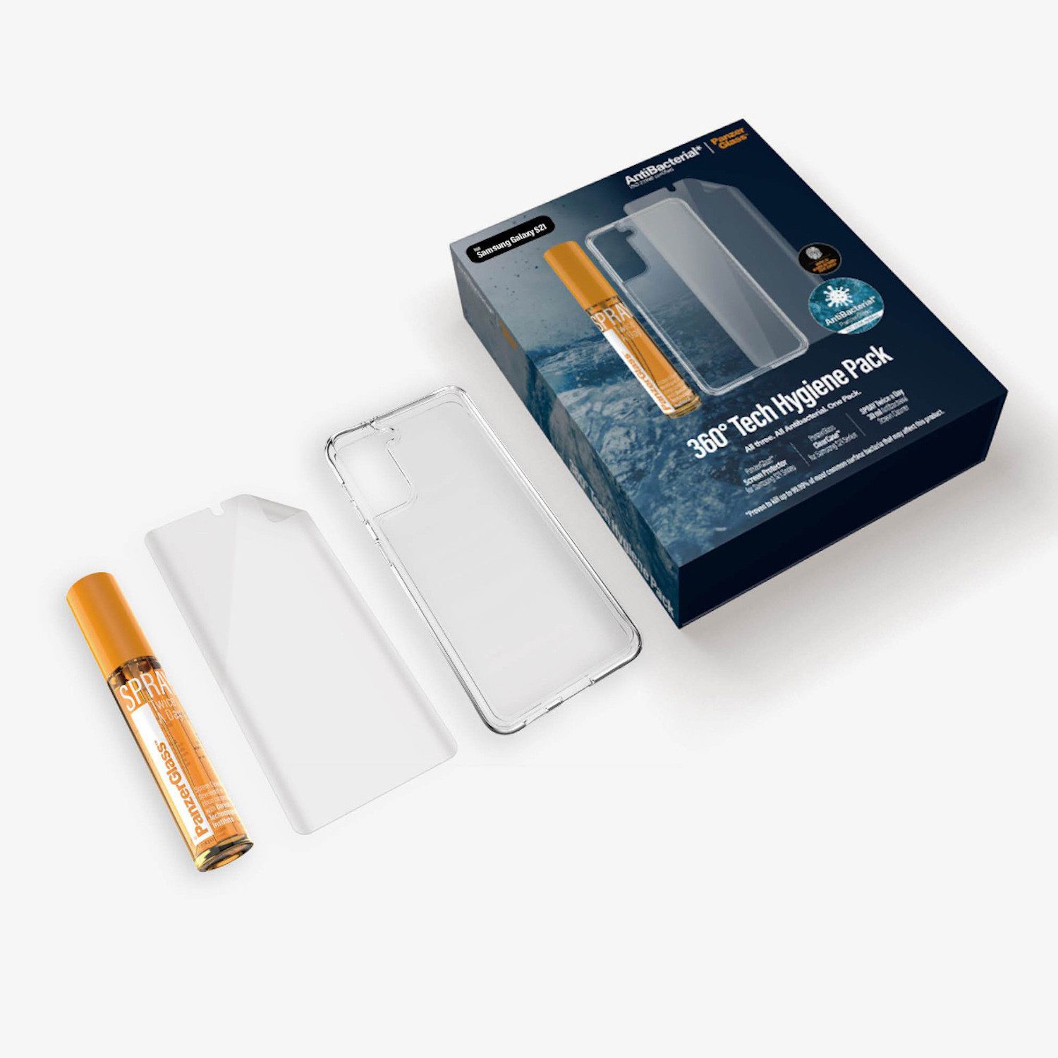 PanzerGlass Handyhülle PanzerGlass Samsung Galaxy S21 Hygiene Schutzhülle Cover Displayschutz