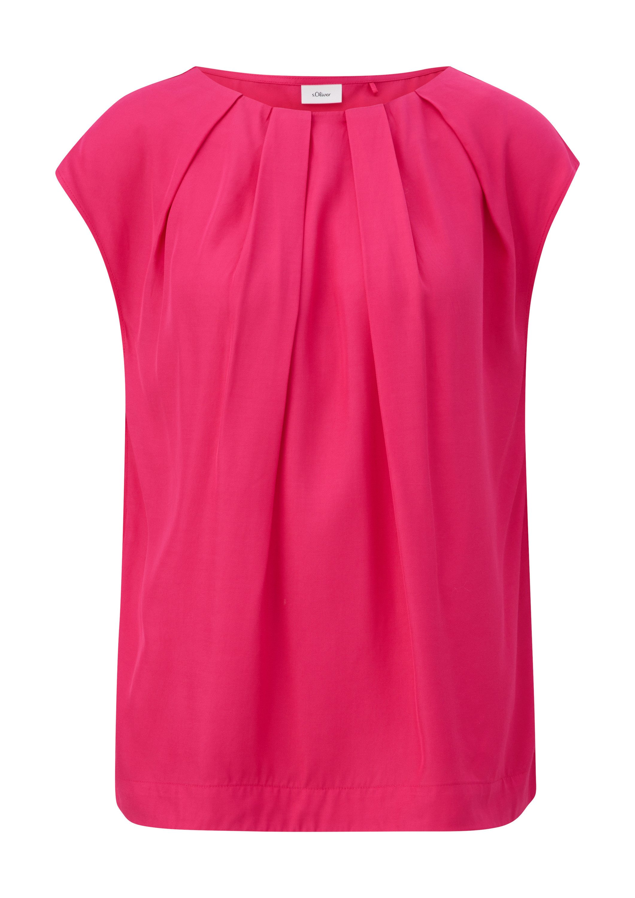 s.Oliver Kurzarmbluse Bluse Blusentop mit Falten-Detail günstig online kaufen