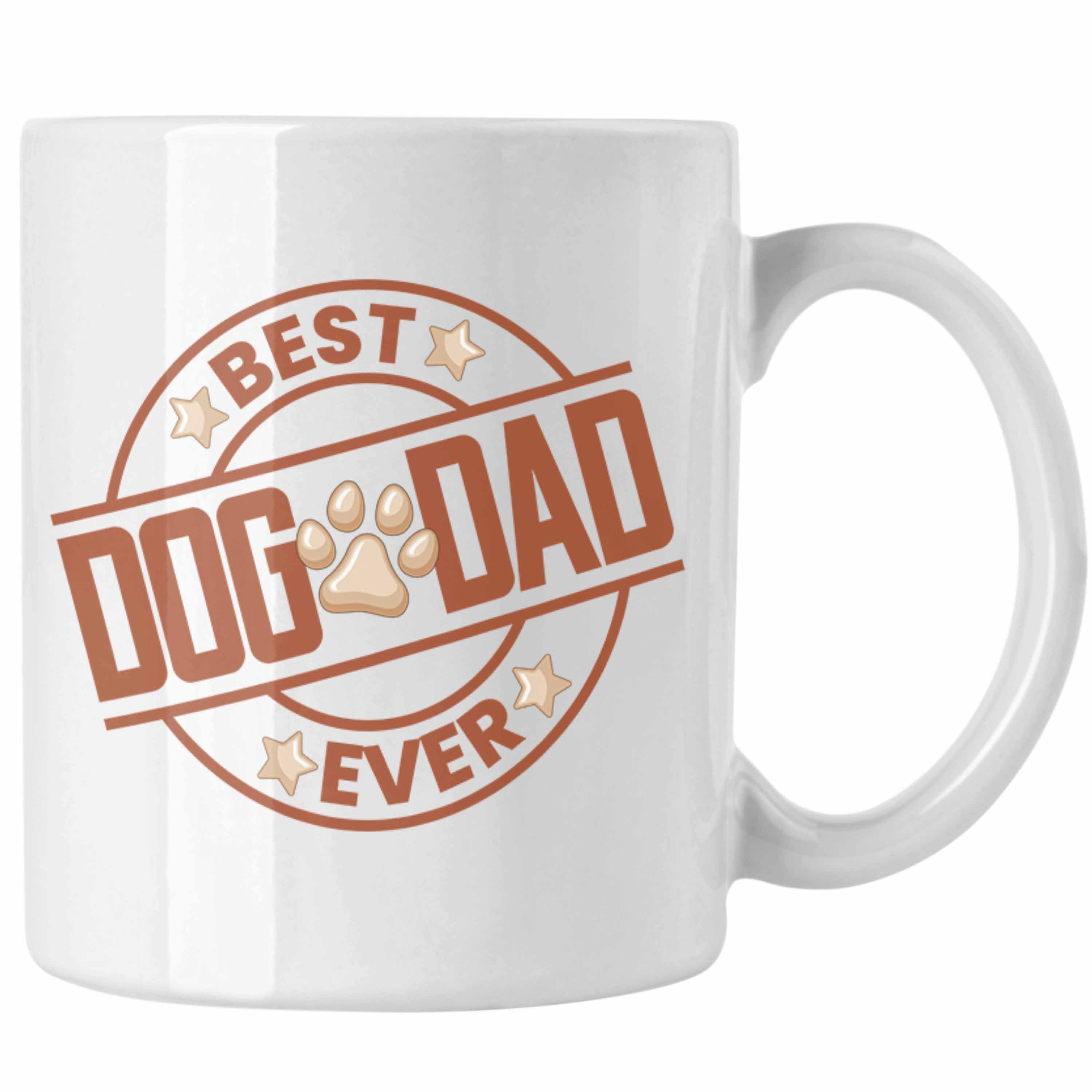 Trendation Tasse Trendation - Bester Hundepapa Ever Tasse Hunde Papa Dog Dad Geschenk Geschenkidee Weiss | Teetassen