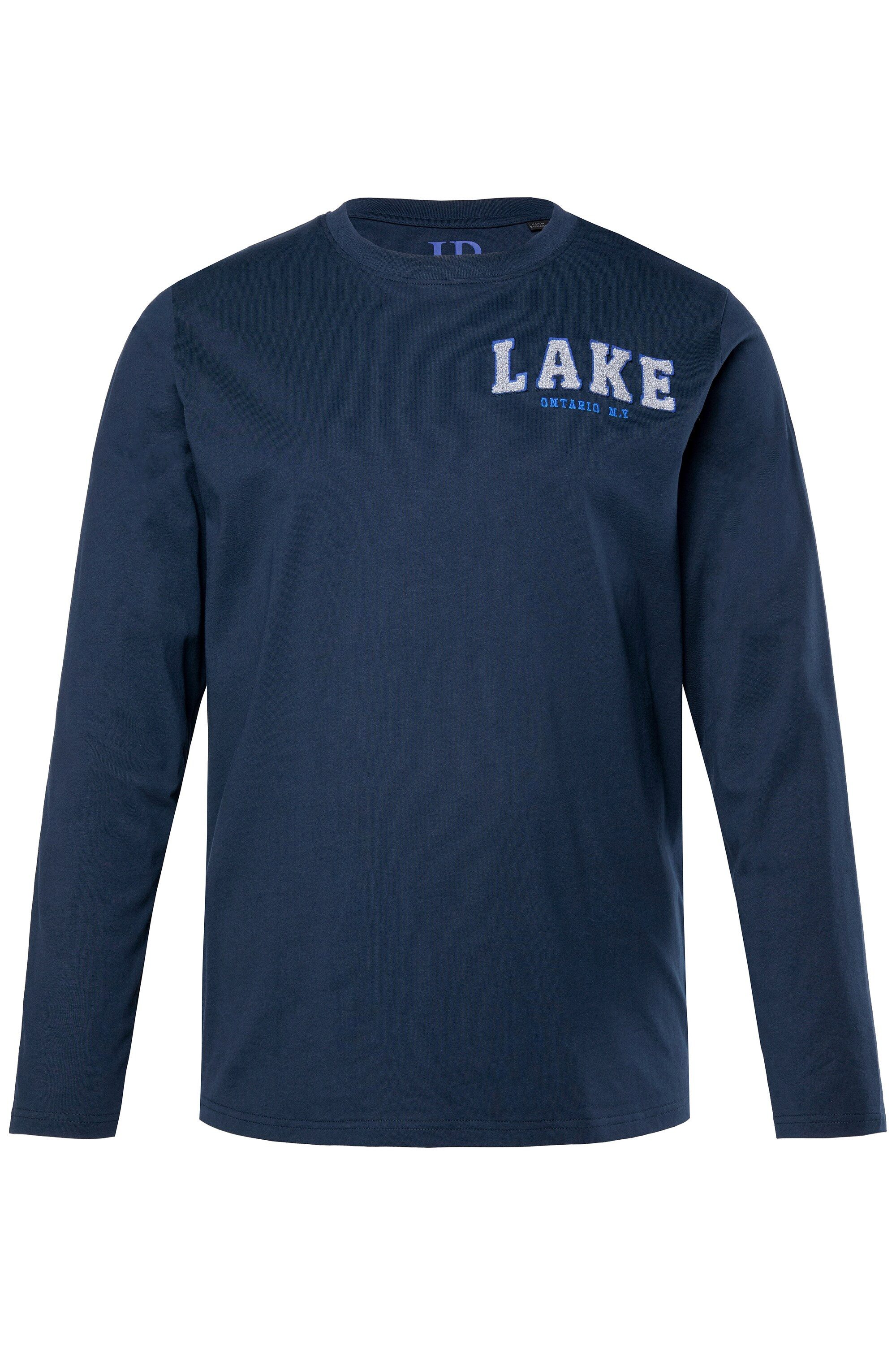 T-Shirt Langarmshirt Brustbadge Rundhals