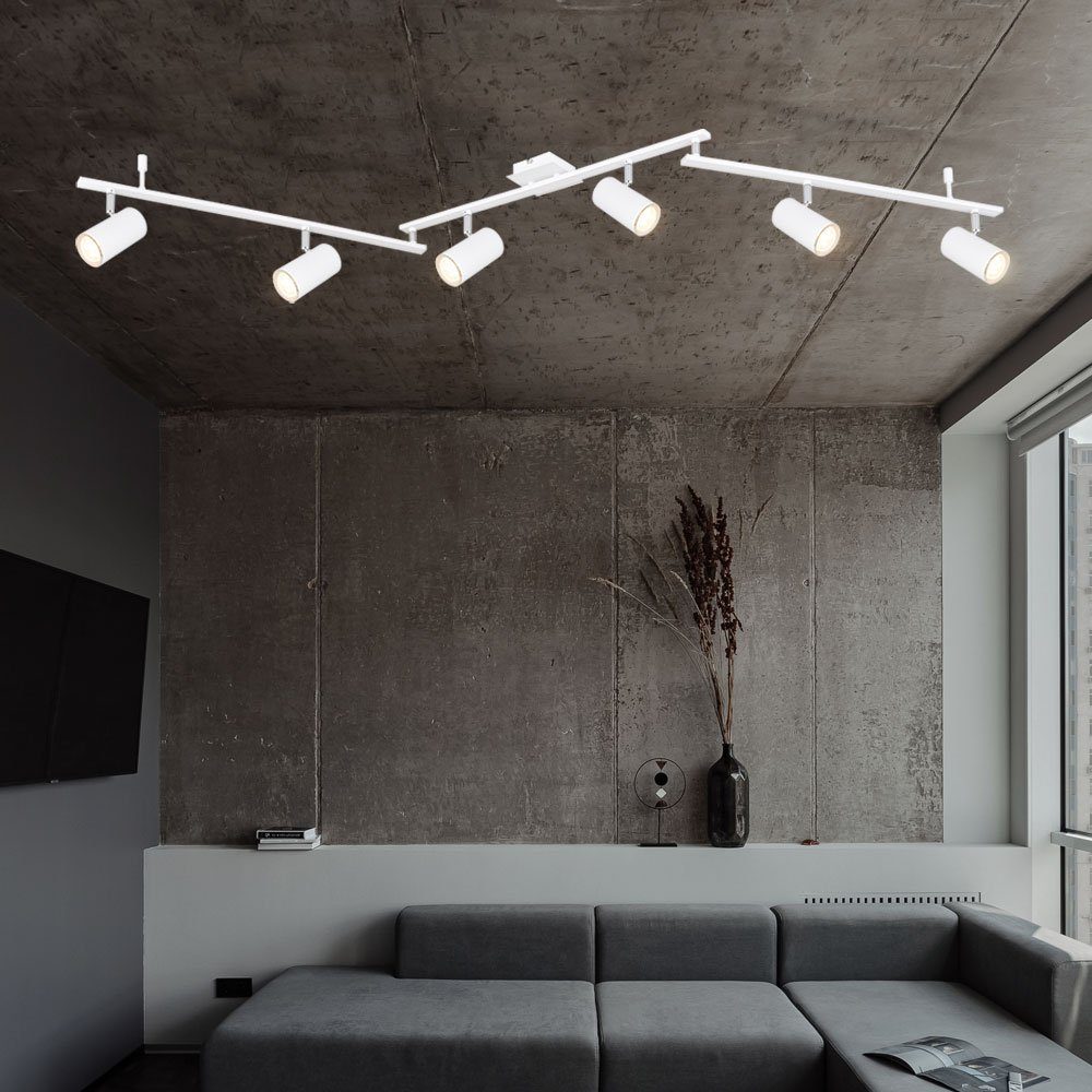 GLOBO LIGHTING Deckenspot, Leuchtmittel nicht inklusive, Spot Leiste Deckenstrahler 4 flammig Deckenleuchte weiß, Spots