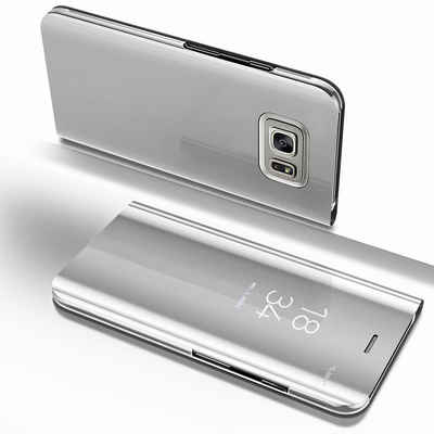 FITSU Handyhülle Spiegel Hülle für Samsung Galaxy S7 Edge Handytasche, Schlanke Klapphülle, elegantes Flipcase, Handyhülle mit Standfunktion